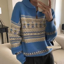 930 윈터 노르딕니트/ 따뜻한 집업카라 니트스웨터/ 4color