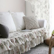 아망떼 허밍가든 순면 광목 프릴 쇼파패드 4인 (65x230)