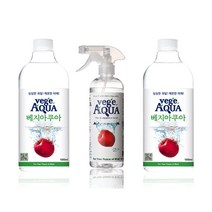 베지아쿠아 과일 야채 세정제 본품 475ml (1개)+리필용 1000ml (2개), 1세트, 475ml 스프레이(1개)+1000ml 리필(2개)