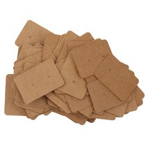 STK 100pcs 쥬얼리 귀걸이 귀 스터드 교수형 디스플레이 홀더 교수형 카드 브라운 3.5x2.5 Cm