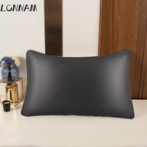 100% 뽕나무 실크 베개 커버 진짜 케이스 순수 천연 표준 퀸 킹 사이즈, 06 Dark grey_02 51x66cm