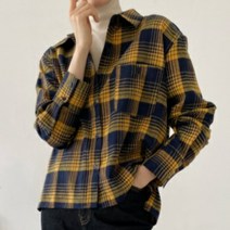 오드리쇼룸 기모 체크 박스 남방 기본 오버핏 셔츠