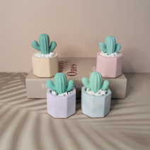 선인장 화분 석고방향제 선물 리필오일 5ml, 상탈, 퍼플