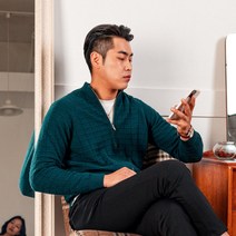 EVSEG 앱섹 몽골 100% 캐시미어 풀집업 자켓 남성니트 1515-170