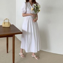 다잇템 여자 랩스타일 벌룬반팔 들러리 원피스 (8661152)