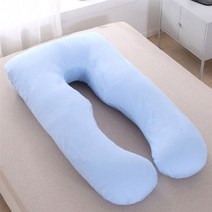 다리 베개 경추 거북목 허리 배게 U 모양 여성 바디 출산 측면 보호 임신 부드러운 산호 양털 슬리퍼 편안한, 블루 127x76cm