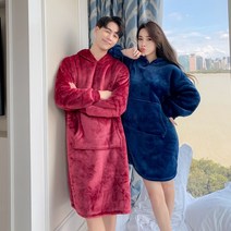 방콕필수품 극세사 겨울 입는담요 클로스담요 겨울잠옷 커플홈웨어룩