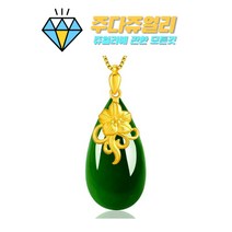 천연석 목걸이 원석 에메랄드 14k 골드 여성용 펜던트 쥬얼리클리너폴리싱천증정