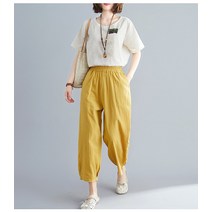 여름 여성 와이드핏 마 린넨 7부바지 15