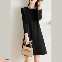 아뗄릭 무지 7부 소매 비즈 미니 원피스 01841