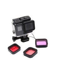 액션캠대여 초미니무선카메라 바디캠 Gopro-오리지널 방수 케이스 다이빙 필터 수중 하우징 고그로 히어로 5 6 7 용 레드 핑크 블랙 액세서리, [04] 3Pcs A Lot