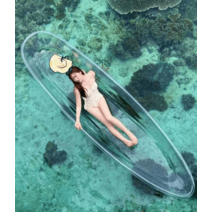 투명카약 카누 제주 수상 요트 레저 물고기 수중 관찰 1인 2인용 수상레저 보트, D 투명 더블(베어 보트3M)일반 노 1개