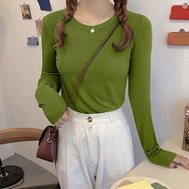 나미나라 예쁜티 레이어드룩 긴팔 봄코디대옷 이너 웨어 티셔츠 라운드 7W9B57FF