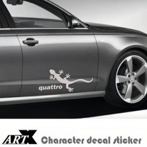 ArtX 아우디(Audi) 콰트로(quattro) 도마뱀 데칼스티커 - NO.73(보조시트지포함), M, 퍼플