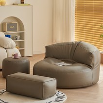 빈티지쇼파 업소용소파 2인가죽 병원 쇼파 대기실 소파, 1인그레이소파+원형스툴+사각스툴