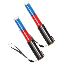 LED 신호봉 전자 호루라기 지시봉 호각 싸이렌 경광봉 안전 경찰 교통 지팡이 3 모드 제어 빨간색 파란색 L, 02 Red, 1개