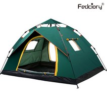 Fedciory 원터치텐트 2인용 야영 텐트 야외 휴대 자동화 텐트, 2인용 녹색