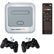 super console x WiFi HDMI 출력 슈퍼 콘솔 X 50 + 에뮬레이터 50000 + 게임 PS1/N64/DC 용 레트로 미니 TV 비디오 게임 플레이어, 256G + 기본 무선패드 2개