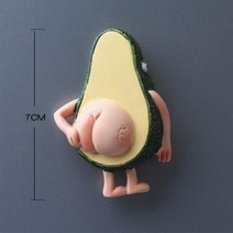 신제품 귀여운 만화 3D 냉장고 스티커 어린이 장난감 크리 에이 티브 홈 장식 과일 자석 바나나 아보카도 메시지, avocado