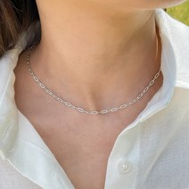 실버925 컷팅 클립 체인 레이어드 데일리 목걸이