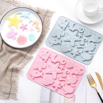 실리콘몰드 바다속 바다친구들 불가사리 조개 해마 거북이 돌고래 물고기 데코 초콜릿 케이크