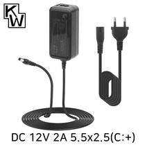 [강원전자] 아답터 100~240V / 12V 2A [내경2.5mm/외경5.5mm] KW SMPS 전원 케이블 포함 [박스포장] [KW-A1220B]
