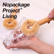 NPL 천연 야자수 주방 세척 솔 브러쉬 [다용도 청소솔 야자 우드 소품], 1개