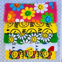 귀여운 해피 스마일 캐릭터 어린이집 유치원 세면/핸드 타올, 세면타올 옐로우스마일