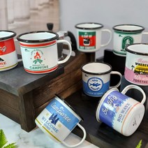 상상스토리 NEPA 네파 레트로 법랑 아웃도어 캠핑머그 - 8종, 02_캠프파이어 (White), 1개