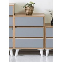 모델하우스 안방 3단 높은 거실 서랍장 480 빌라 책 미술학원 여자아이방, 오크화이트