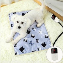 NIUFLY 강아지 전기장판 반려동물 온열매트 9단 온도 조절 전기담요, 회색