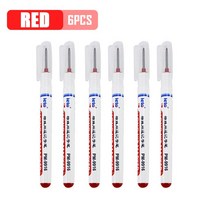 2 긴 머리 마커 펜 2/3/6/8 개/대 다목적 욕실 목공 장식 깊은 구멍 잉크 9916 도구 세트, 6pcs-Red