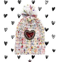 [리틀스텔라] (FSNWAHA901M) 하트 비딩 멀티 니트모자