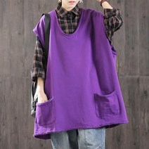 Tagi.신상 여성 오버핏 민소매 티셔츠 빅사이즈 패션 조끼 캐주얼 베스트 여름