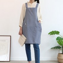 세맘스 어린이집선생님앞치마 리플, 체크네이비 M