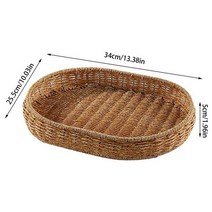 라탄바구니 대형 소형 빵과일 야채 레스토랑 서빙 및 탁상 디스플레이용 둥근 등나무 트레이 고리 버들 바, 05 F