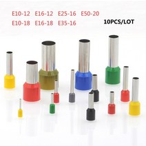 터미널압착기 케이블 유압 10pcs 튜브 절연 압착 단자 전기 와이어 커넥터 페룰 e10-12 e50-20 단자 커넥터 8-0awg 10-50mm2, 빨간색