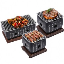 실내용 화로 홈 이자카야 일인화로 2인화로 집에서 고기 굽기 미니 숯불구이 가정용 불멍, 고체연료20개