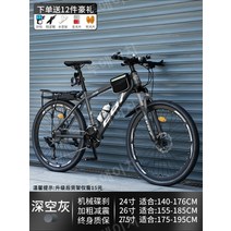 하이브리드 자전거 중학생 고등학생 직장인 출퇴근 통학용 MTB 산악자전거 사이클 입문용 26인치 27인치 30인치, 30, 24인치, 익스트림  - 스포크 휠 - 스페이스 그레이