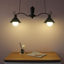 디자인팜 브레드2등 식탁조명 인테리어 포인트 예쁜조명 심플 모던 BD-2, A-2.브레드2등 LED벌브램프(전구색2개포함)