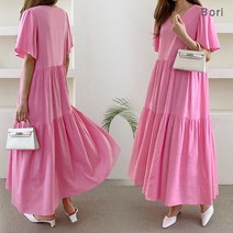 린넨 루아 브이넥 여름 롱원피스 빅사이즈 원피스 H779