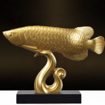 Ting clk 고급 금잉어 장식 개업 선물 약 1.6KG 37cm*33cm*7cm, 황금색