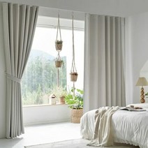 1300K 데이즈 민자 핀형 거실 원톤 레일 암막커튼 중형