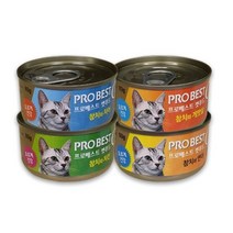 프로베스트 캣푸드 고양이 간식캔, 참치 +치어 혼합맛, 12개