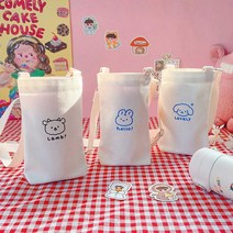 학생 물병 가방 텀블러 에코백 신학기 선물 크로스백 캐릭터파우치 소풍준비물 보관백 크로스백 학생, 양