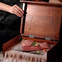 고급 한우 플레이팅 럭셔리 한식 오마카세 원목 스시, A