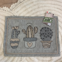 생활의향기 논슬립 수입 선인장 발매트 욕실 현관 매트 65x48 주방매트 4Color, 그레이