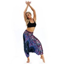 항아리바지 몸빼바지 하렘팬츠 2020 스타일 운동 아웃 여성 캐주얼 여름 느슨한 요가 바지 헐렁한 boho 알라딘 점프 슈트 하렘 바지 stretch 40