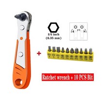 라쳇드라이버 / 정 역회전 / 깔깔이 / 10pcs 육각비트 포함 / 자석기능, 10개