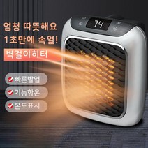 벽걸이 온풍기 휴대용 미니 히터 콘센트 난로, 군청색(유럽 리모콘으로)